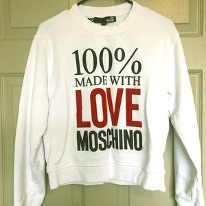 All White LOVE Moschino Sweater